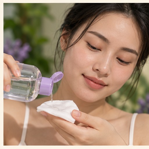 Dùng L’Oréal tím trên bông tẩy trang